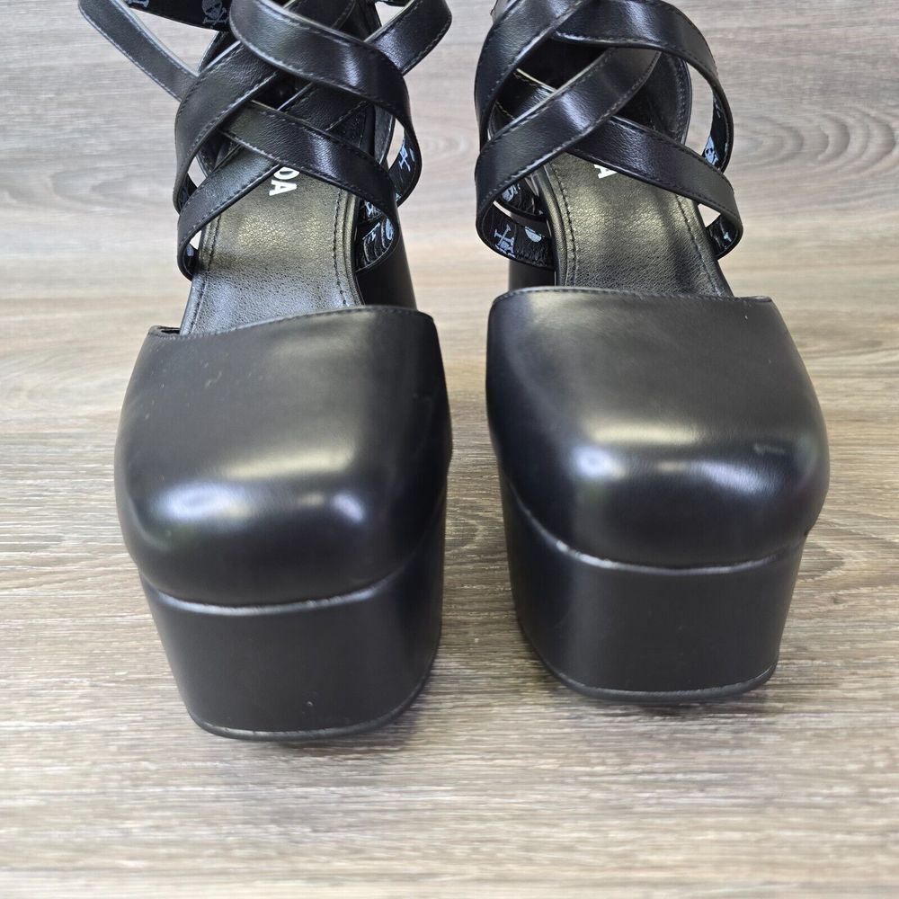 Black Platform Strappy Heels - image 6